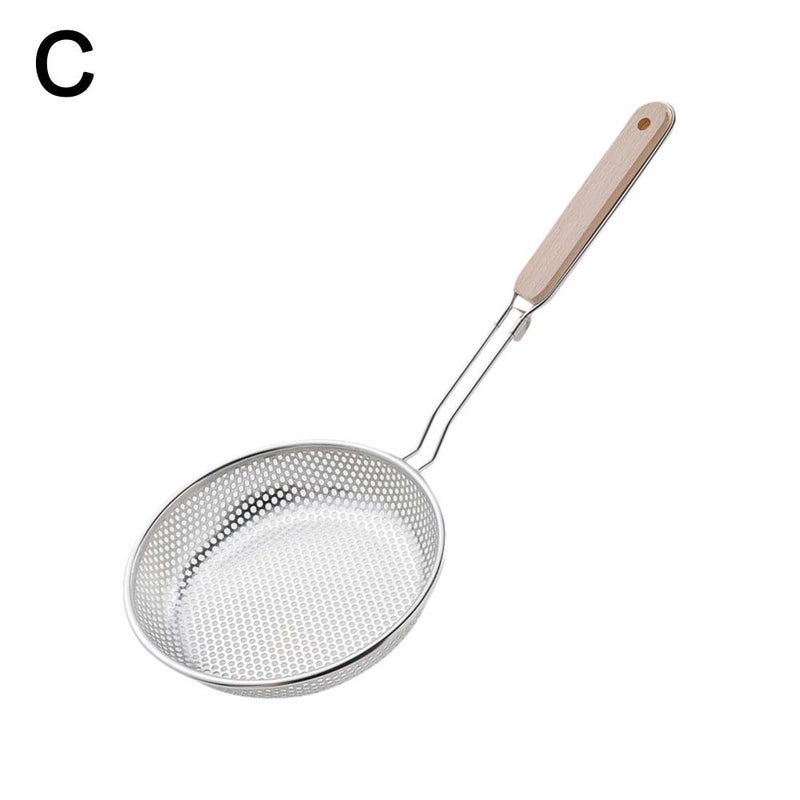 Thickened stainless steel strainer, household noodle/dumpling strainer, large kitchen frying strainer.